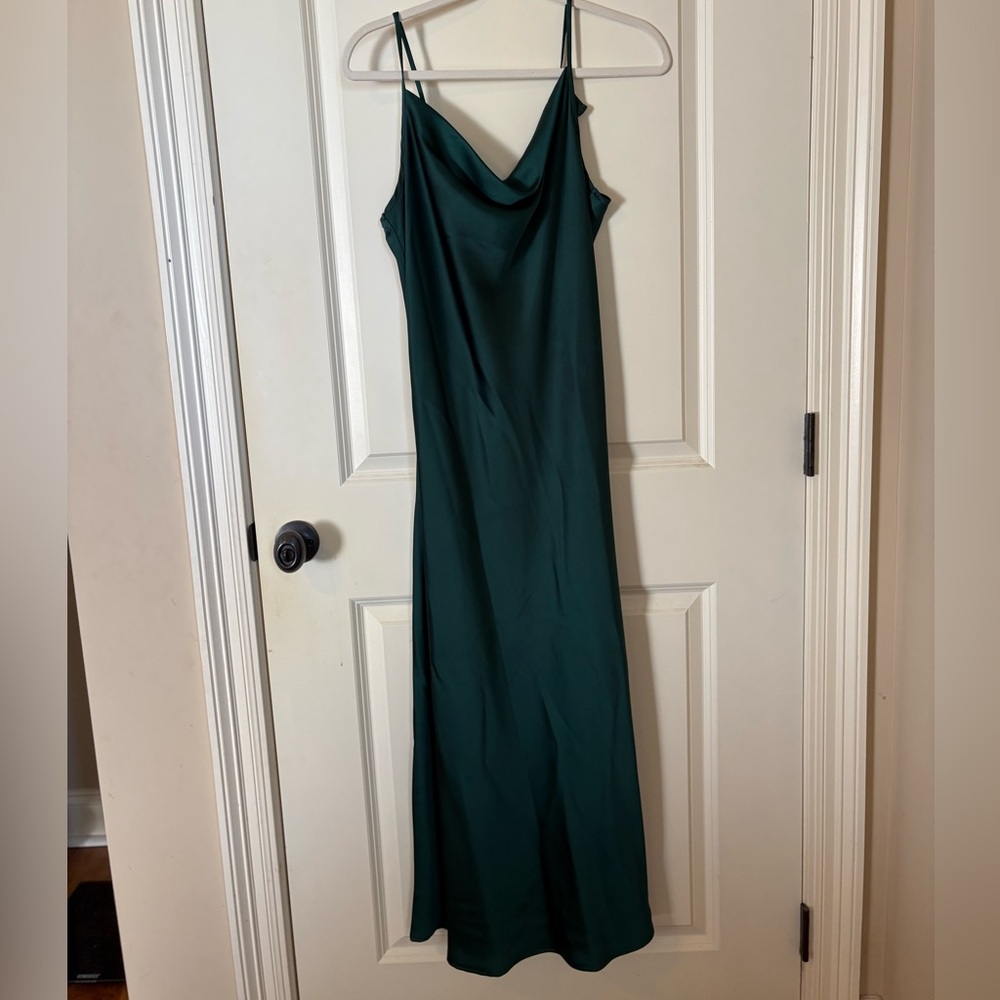 Green Cowl Neck Slip Dress